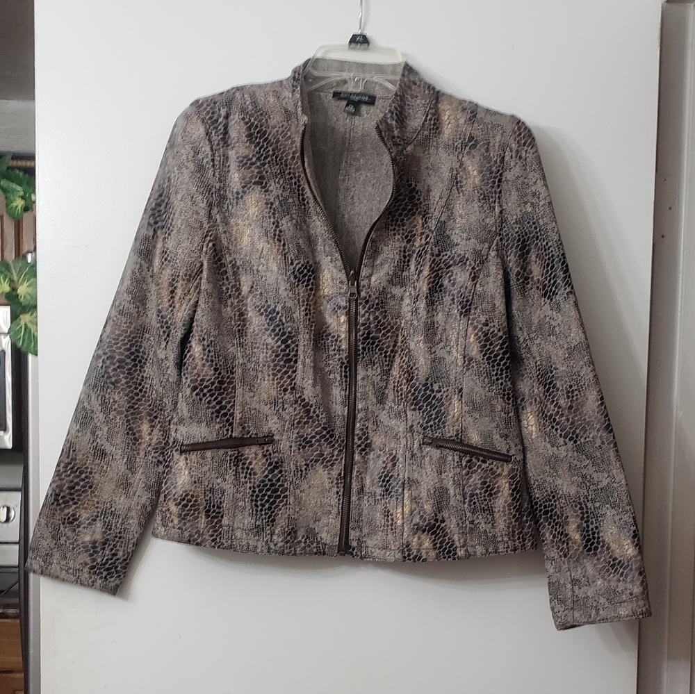 Notations Alligator Print Blazer Size Pm - image 1